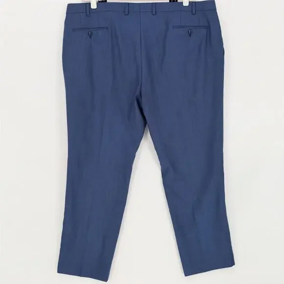 Michael Kors Men's Blue Solid Wool Stretch Classic-Fit Suit Pants Size 44W  30L
